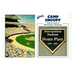 Knotts Camp Snoopy Metropolitan Stadium Home Plate Postcard Mall Of America MN
